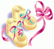 Baby shoes with ribbon
