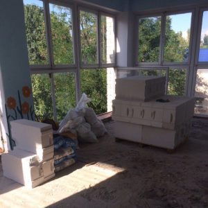 new bricks for the future walls in veranda